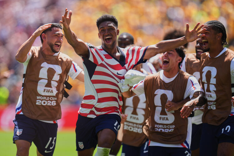 Alex Freeman, son of former NFL champ Antonio Freeman, finds back of net for US